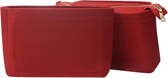 Bag Organizer, Bag Shaper Purse Insert Felt Organizer Fit in NeoNoe Noé and other Bucket Bags - red
