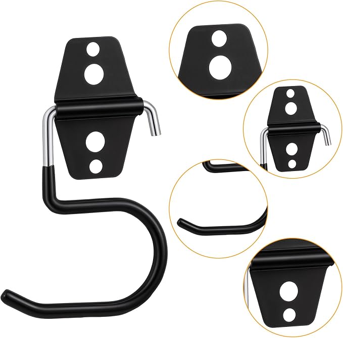 15 Pack Broom Holder Wall Mount - Heavy Duty Metal S Hooks with Anti-Slip Coating, Tool Hangers for Garage, Shed & Garden Organization, Includes Screws & Anchors