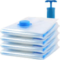 4 Pack Vacuum Storage Bags, Space Saver Bag Vacuum Seal Bags for Clothing Travel Moving Blankets Pillows Storage and Organization, Hand Pump Included(100 X 70 cm)