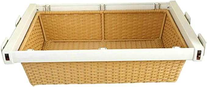 Pull Out Cabinet Storage Basket,Wardrobe Storage Organiser,Stackable Detachable Baskets Closet Storage Box,for Kitchen Office Wardrobes Cupboard Storage(Brown 1)