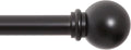 Kenney – Chelsea Curtain Rod, Durable 5/8" Steel Rod with Decorative Ball Ends, Adjustable 30–86" for Light to Medium Weight Curtains, Black
