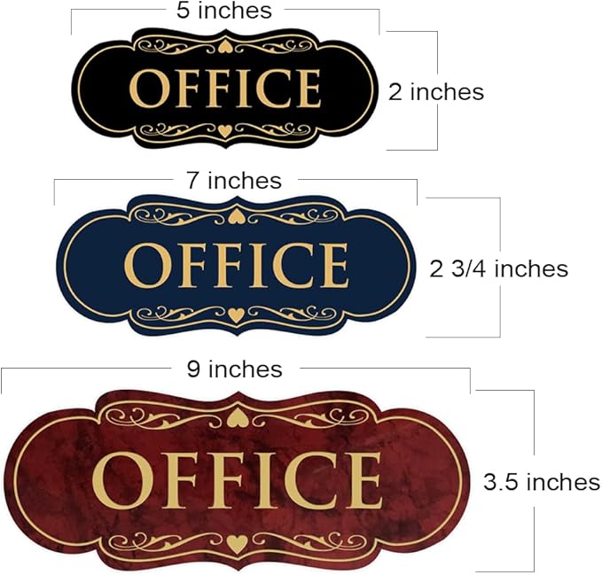 All Quality Designer Office Sign | Easy Installation - Red - Large (2 Pack)