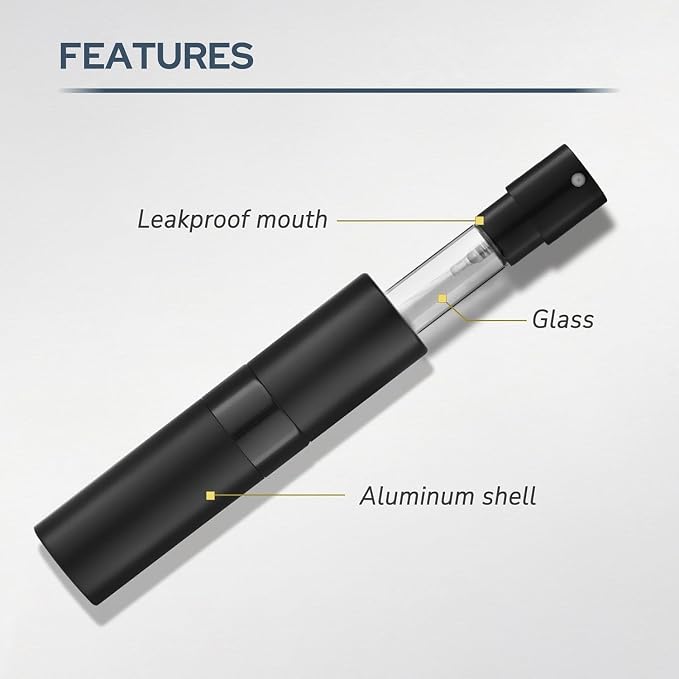 Fusupak Perfume Atomizer Travel Bottle Refillable: Cologne Sprayer Portable for Men - Mini Spray Empty for Refill - 8ml Small Size Gold