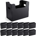 12 Pcs Portable Desktop File, Side Handles, Filing Organizer, Hanging File Folders, Letter Size for Schools Office Home (Black)