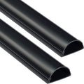 D-Line Half Round Cord Hider, Patented Cable Cover, Hide TV Wall Mount Wires, Raceway for Cords, Decorative Wire Covers, Paintable, Adhesive Cable Concealer, 2X 2in W x 1in H x 39in L, Black