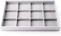 Oirlv Leather 12-Grid Jewelry Tray White | Removable Grid Inserts, Versatile Necklace/Pendant Storage