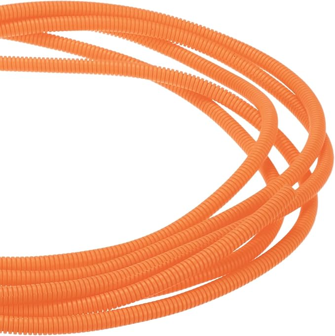 DMiotech 10ft Wire Loom Split Tubing 1/4 Inch(6.4mm) ID, Cord Protectors from Pet Flexible Conduit Cable Management for Office Home Garden, Orange