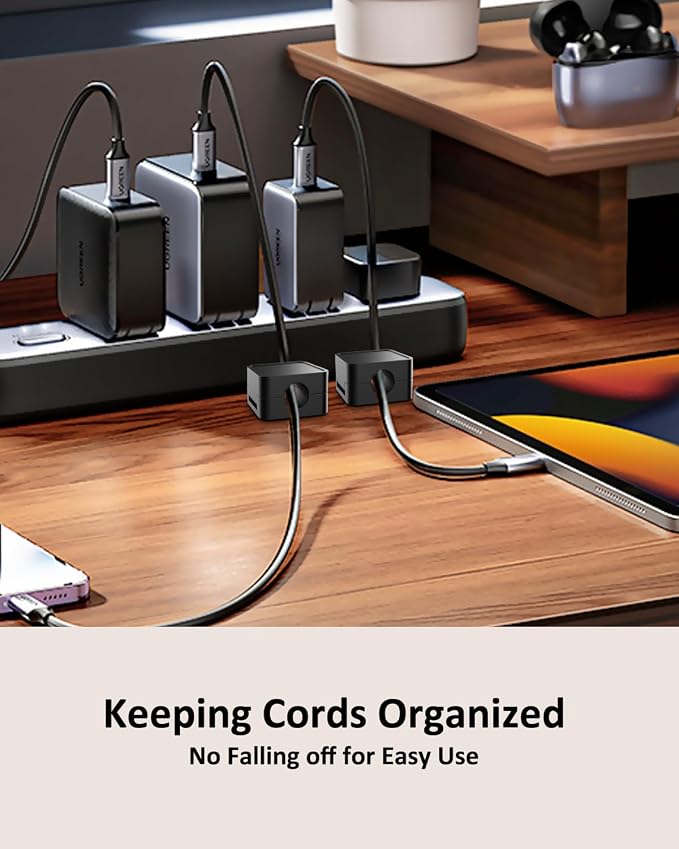 12-Pack Cable Organizers, Magnetic Cable Clips, Cable Holders White | Desktop Cable Organizer, Magnetic Cable Holder – Suitable for Home, Office, Car and Multiple Scenarios
