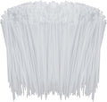 1000 Pcs White Zip Ties, 6 Inch Clear Self-Locking Nylon Cable Ties, Premium Heavy Duty Plastic Wraps Wire Ties for Indoor and Outdoor
