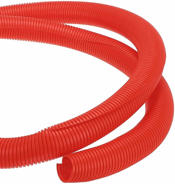 DMiotech 10ft Wire Loom Split Tubing 2 Inch(50.8mm) ID, Cord Protectors from Pet Flexible Conduit Cable Management for Office Home Garden, Red