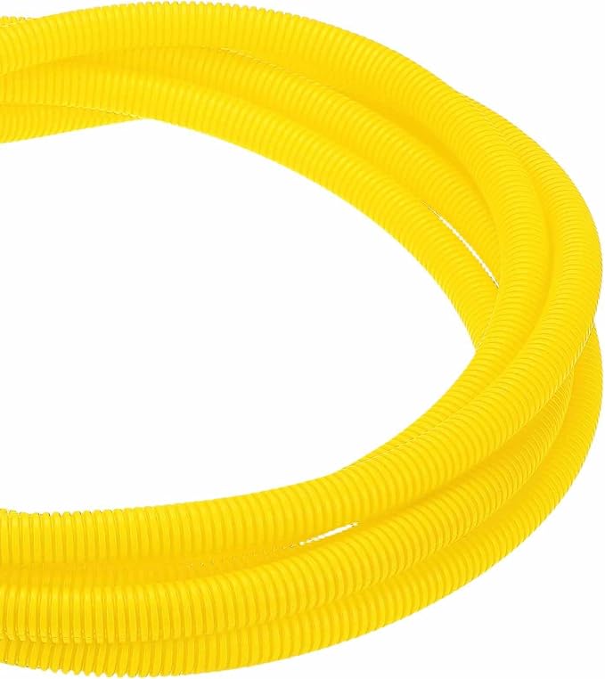 DMiotech 20ft Wire Loom Split Tubing 5/8 Inch(15.9mm) ID, Cord Protectors from Pet Flexible Conduit Cable Management for Office Home Garden, Yellow
