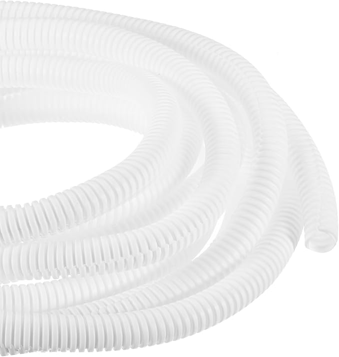 DMiotech 20ft Wire Loom Split Tubing 1/2 Inch(12.7 Mm) ID, Cord Protectors from Pet Flexible Conduit Cable Management for Office, Home, Garden, White
