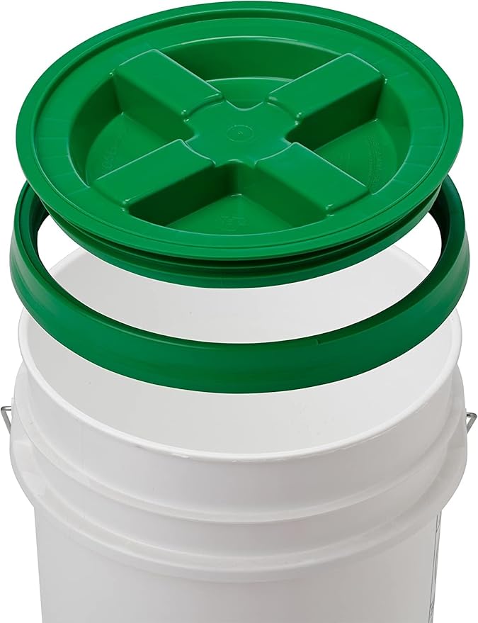 GAMMA2 Gamma Seal Lid - Pet Food Storage Container Lids - Fits 3.5, 5, 6, & 7 Gallon Buckets, Green, Made in USA (Pack of 12)