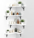 NATURE'S SOURCE Corner Floating Shelves Set of 4, Corner Shelves Wall Mounted, for Bedroom Kitchen Living Room Bathroom Office- Modern Style (White, Set of 4)