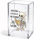 Funny Another 8 Hour Of Pretending To Work Acrylic Pencil Holder Cup | Skeleton Pen Holder for Women Men Coworkers, Home Office Desk Accessories, Sarcastic Humor Gifts for Friends Boss Teacher