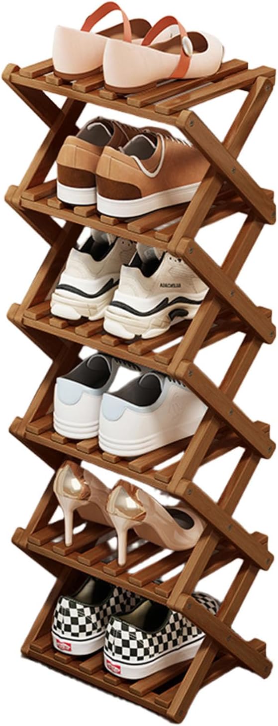 Shoe Racks, Foldable Shoes Organizer FreeStanding Shelf,6 Layers | Foldable design, Free standing, Six layers storage, Suitable for Entryway, Closet, Bedroom, Hallway