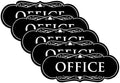All Quality Designer Office Sign | Easy Installation - Black - Small (5 Pack)