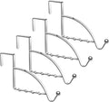 Hotop 4 Pieces Over The Door Hooks Hanger Multi Hanging Storage Organizers Valet Hooks for Coats Clothes Hoodies Hats Scarves Purses Keys Bath Towels Robes and More(Silver)