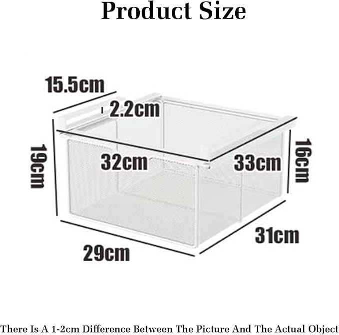 Pull Out Cabinet Storage Basket,Stackable Detachable Baskets Closet Organiser,Easy Pull Out Drawer Dividers for Closet,for Kitchen Office Wardrobes Cupboard Storage(White,29x31x19cm)