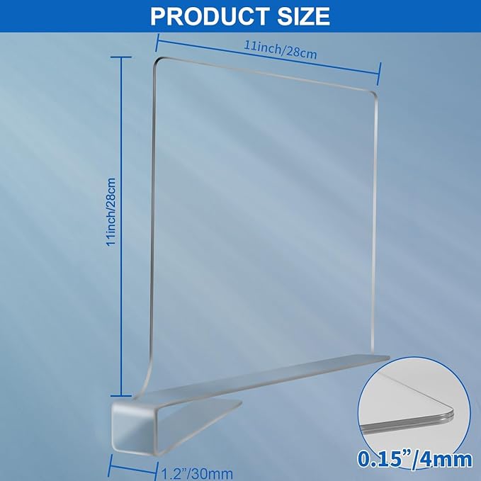 11 Inches Shelf Dividers for Closet Organization and Storage, 12 Pack Vertical Purse Organizer for Closet Adjustable Acrylic Bookshelf for Organization, Perfect for Sweater Shirts Handbags in Bedroom