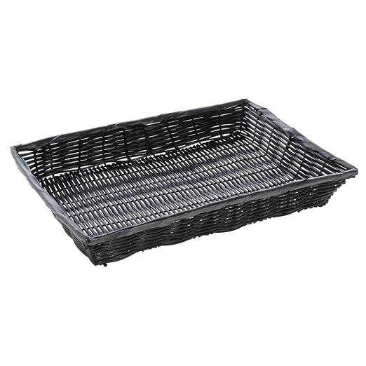 Basket Black Wicker - 16" L x 12" W x 2 1/2
