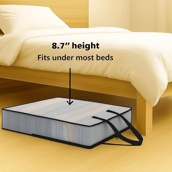 2 Pack Clear Storage Bags with Zipper and Handles – Blanket Bags for Closet Storage, Moving & College Packing – Underbed Organizer for Clothes, Pillows, Bedding, Christmas Wreaths