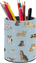 Cute Puppy Dog Pen Holder Pencil Cup for Desk Organizer | Cute Makeup Brush Holder PU Multifunctional Office Suppliesfor Decor Home Classroom School