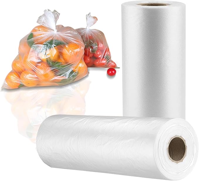 10 Rolls Plastic Produce Bags for Groceries,30x40cm(12x16in) Durable Clear Food Storage Bags for Bread,Fruits,Vegetables,Kitchen Disposable Plastic Storage Bag