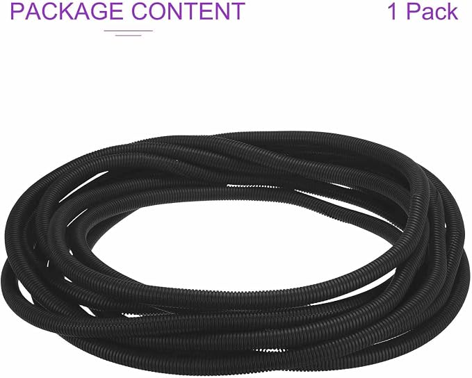 DMiotech 20ft Wire Loom Split Tubing 3/4 Inch(19.1mm) ID, Cord Protectors from Pet Flexible Conduit Cable Management for Office Home Garden, Black