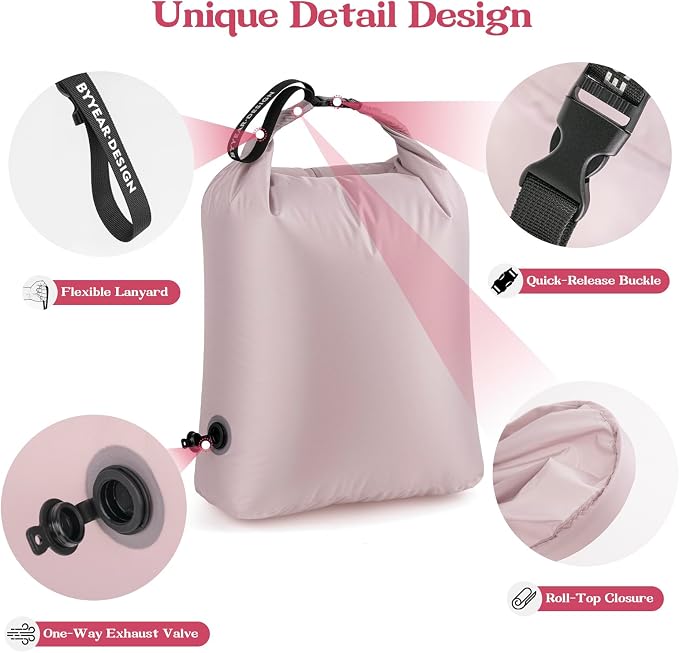 Travel Laundry Bag, Waterproof Compression Bags for Dirty Clothes | Moisture-resistant Vacuum Storage Bag, Space-Saving Laundry Storage Organizer for Cruise, Swimming, Gym