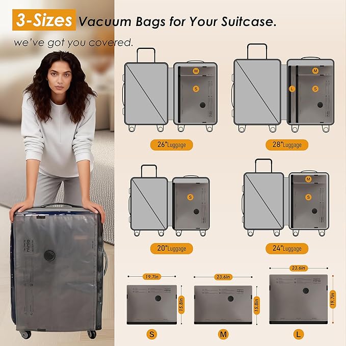 Rechargeable Wireless Pump Travel Vacuum Bags, 10 Pack Portable Storage Bags for Travel and Home, Compression Packing Seal for Clothing, Clothes, Blankets, Luggage, Suitcase