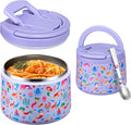 Itslife 14oz Vacuum Insulated Soup Thermo for Hot Food, Kids Lunch Container with Leakproof Buckle Lid, Wide Mouth Stainless Steel Food Jar with Spoon