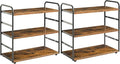 IBUYKE Kitchen Countertop Standing Storage Shelf,Set of 2,Brown TWJ001H-2 | 3-Tier Bathroom Counter Organizer Tray Countertop Storage Shelf Counter Standing Rack Cosmetic Holder