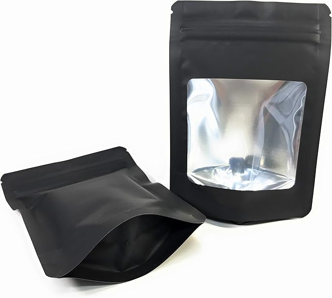 50 Pack Resealable Mylar 4 Mil Thick Smell Proof Bags: 4”x 5.5” | 5”x 8” | 6” x 9” Stand Up Zip Seal Foil Pouch. Food Grade. Travel, Storage and Display ROYPACK (Small 4" x 5.5")
