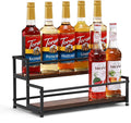 Coffee Syrup Rack Organizer, 2 Tier 10 Bottles Holder Stand for Bar | Coffee Syrup Liquor Bottle Display Shelf Bar Shelf Stand Countertop Rack for Syrup, Wine, Spice