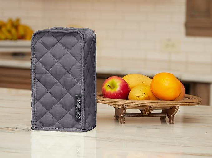 Covermates Keepsakes Square Appliance Cover – Quilted Kitchen Appliance Cover for Countertop Storage – Dust Protection – Stain Resistant – Washable – Slip-On Appliance Design, Slate