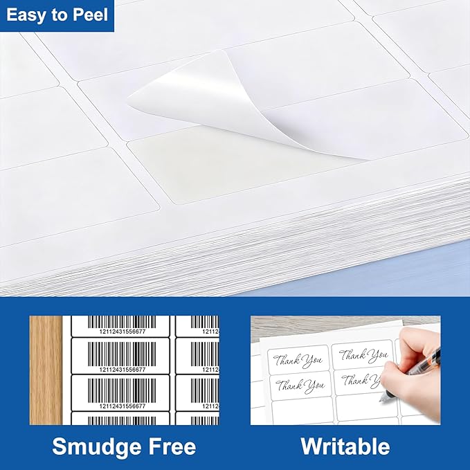 [50 Sheets] 1” X 2-5/8” Printable Address Labels 1500 Mailing Label for Envelopes 30-up Labels White, 5160 8160 Label Sheet for Laser Inkjet Printer