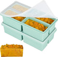 Silicone Freezer Trays with Lids - 1 cup soup freezer container large ice cube molds - with Reinforced Steel Ring Top, Silicone Freezer Containers, Freeze and Store Soups, Sauces, Leftovers-2 Packs