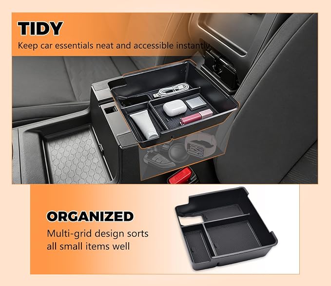 GZSH 4 Set Organizer for Nissan Frontier 2022-2026 (S/SV/Pro-X/Pro-4X/SL) | Center Console Organizer Tray Front Console Shelf Armrest Storage Box Cup Holder for Nissan Frontier 2022+