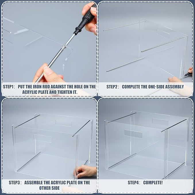 Dispowreath 24 Hanging File Folder with Acrylic Organizer for Letter/a4 Size Desktop Clear File Storage Box with Handles for Home Work Office Use(Neutral,Classic)