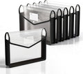 6 Pack Plastic Expanding File Folder, Black File Folder Organizer | Folders for Documents with Snap Closure, Transparent Accordion File Pouch, No Dividers, Large Capacity, Fit Letter/A4 Size