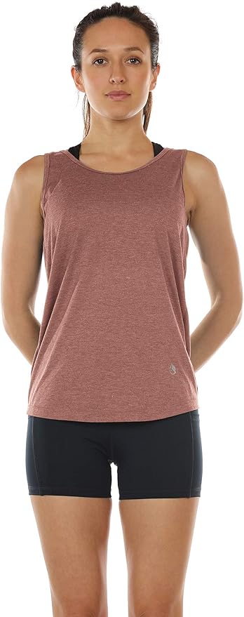 icyzone Women's Open Back High Neck Workout Athletic Gym Tank Tops
