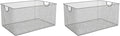 YBM HOME Household Wire Mesh Metal Steel Storage Basket Organizer, Open Bin Shelf Organizer for Kitchen, Cabinet, Pantry, Fruit and Vegetables (2-Pack, 13.3x8.5x6.5) 2321s-2