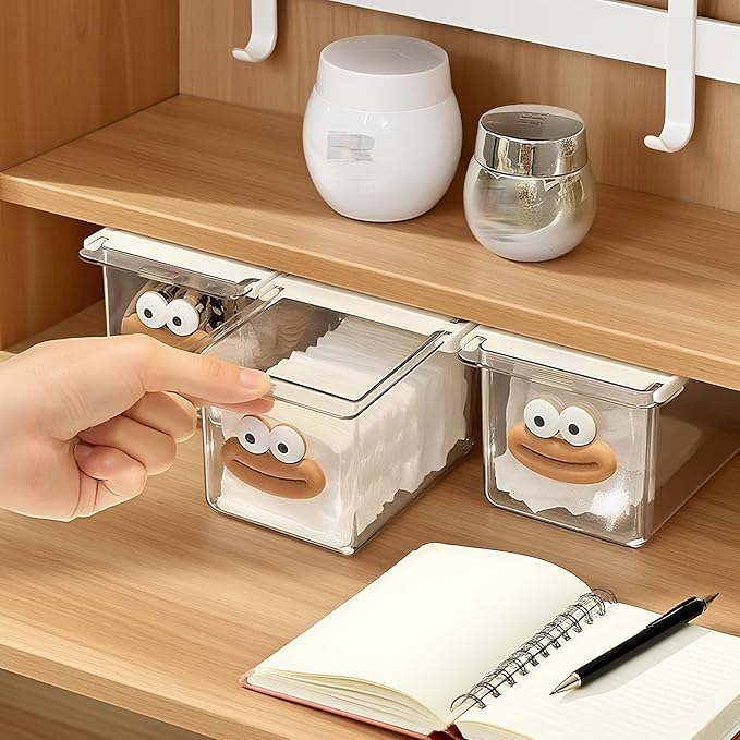 3 Pack Under Desk Storage Drawer,Self-Adhesive Slide-Out Organizer Box,Under Table Shelf Hidden Pull-Out Cabinet,Space-Saving Tray for Office Kitchen Bathroom