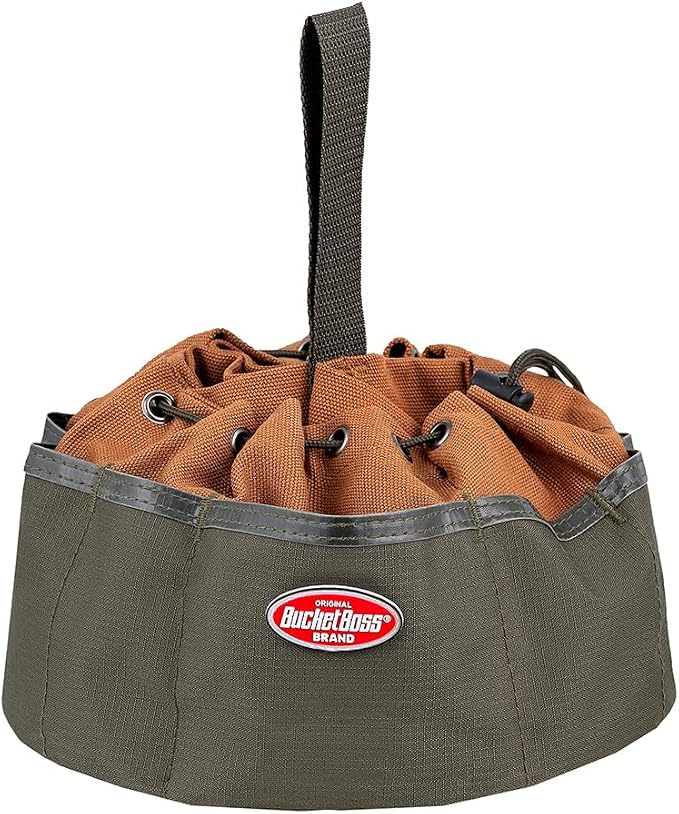 Bucket Boss 25001 Canvas Organizer Parachute Bag with 19 Pockets for Nails,Screws, and Bolts in Brown (Pack of 6)