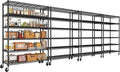 4Pack Wire Shelving 1500lbs 6 Tier Storage Shelves with Wheels NSF Certified Heavy Duty Steel Metal Shelf Adjustable Rolling Rack Kitchen Garage Closet Pantry Laundry 36" Wx16 Dx79 H