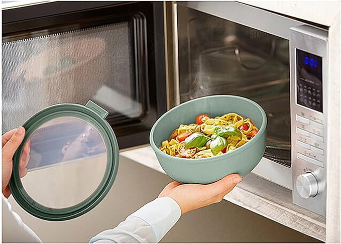 Mepal – Multi Bowl Cirqula 3-Piece Set – Food Storage Container with Lid - Suitable as Airtight Storage Box for Fridge & Freezer, Microwave Container & Servable Dish - 500, 1000, 2000ml - Nordic Green