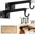 Closet Rod Support Bracket WYGWP Heavy Duty Closet Shelf Brackets Supports 200lbs,Sturdy Closet Shelves Wall Mounted for DIY Home and Closet Decor Black 2pack
