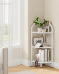 CHOEZON 3-Tier Corner Shelf, Industrial Corner Bookshelf, 35.4" Storage Stand, Plant Stand Display Shelf, Bookcase for Bedroom, Living Room, Home Office, White TCJ03WB
