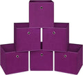 Foldable Storage Cubes Bins ,11 Inch Cloth Storage Cube Fabric Storage Box Cubes Organizer Baskets with Handles for Home Organizer Set of 6 (Purple)